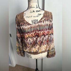 Chico’s‎ boho blouse art print laser cut